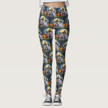 Rough Collie Dogs Pumpkin Halloween Funny Leggings<br><div class="desc">A playful Halloween scene featuring a mischievous little pup peeking out of a carved pumpkin,  surrounded by spooky-fun fall vibes. With cheeky charm and autumn colours,  it’s the perfect touch of humour for the season.</div>