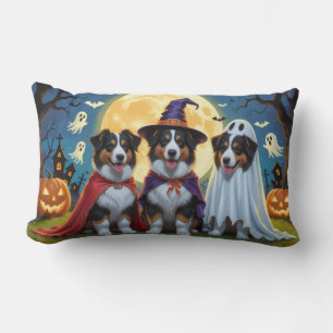 Rough Collie Dogs Pumpkin Halloween Funny Lumbar Cushion