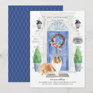 Rough Collie Front Door Moving Announcement