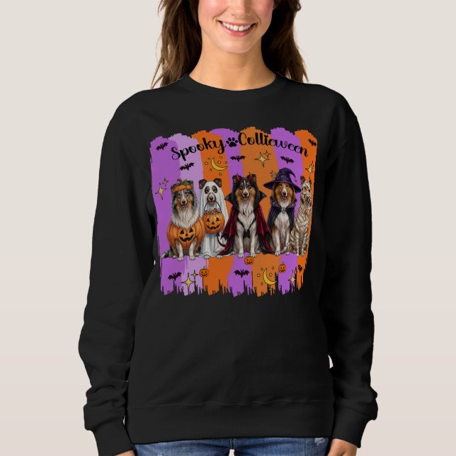 Rough Collie Halloween Dogs Sweatshirt (Front)