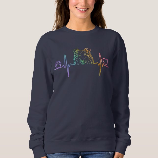 Rough Collie Heartbeat Sweatshirt (Front)
