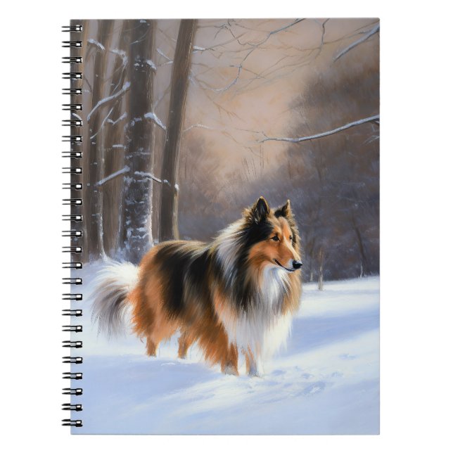 Rough Collie Let It Snow Christmas Notebook (Front)