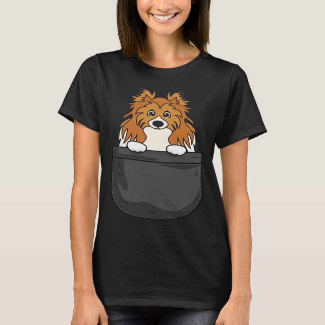 Rough Collie Mom Dad Dog in Bag T-Shirt (Front)