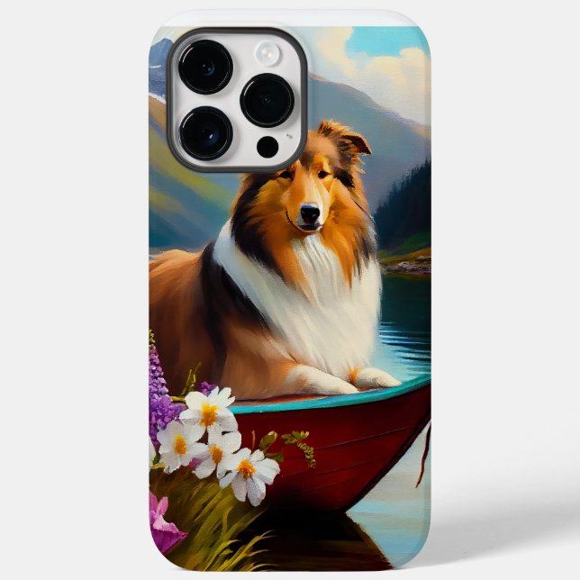 Rough Collie on a Paddle: A Scenic Adventure Case-Mate iPhone Case (Back)