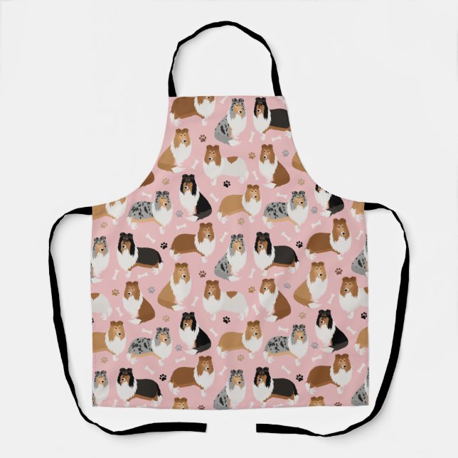 Rough Collie Paws and Bones Apron (Front)