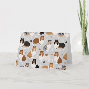 Rough Collie Paws and Bones Card