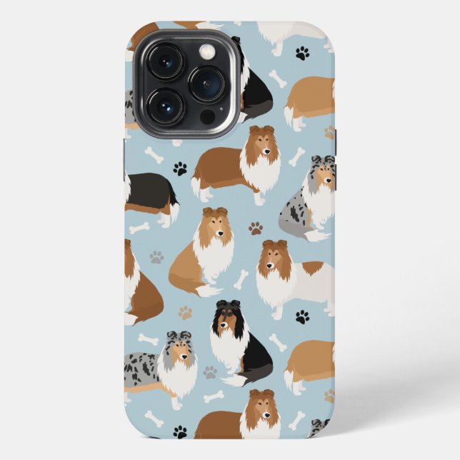 Rough Collie Paws and Bones Case-Mate iPhone Case (Back)
