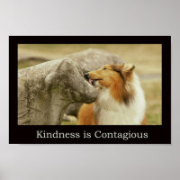 Rough Collie Poster " Kindness is Contagious"