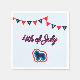 Rough Collie Red White And Blue 4th Of July Napkin