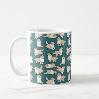 Rough Collies on Green Coffee Mug