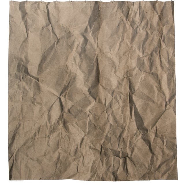 Rough crumpled paper: recycled texture shower curtain (Front)