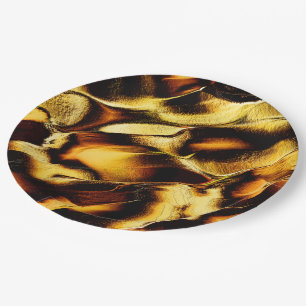 Rough dunes in burnt gold paper plate