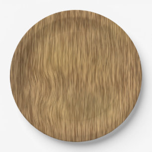 Rough Faux Wood Background in Natural Colour Paper Plate