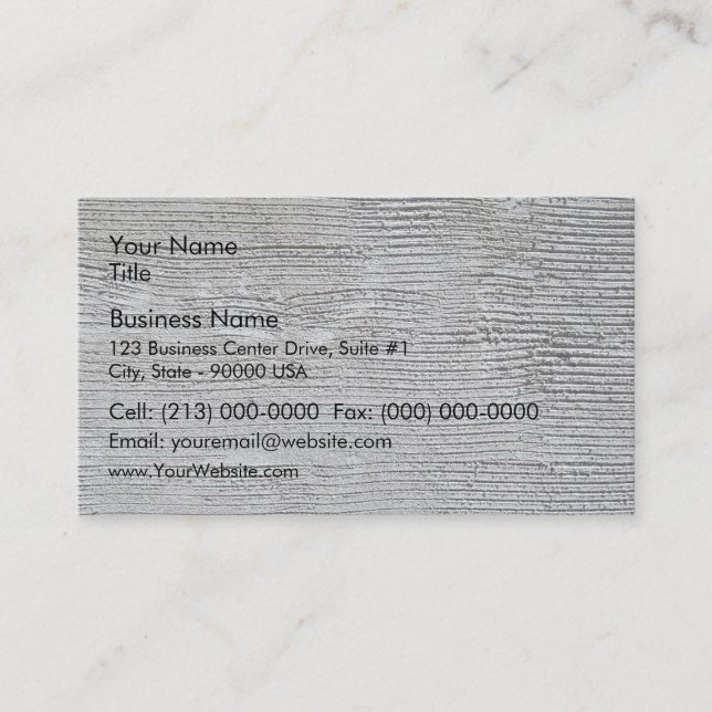 Rough grey concrete wall texture with relief lines business card (Front)