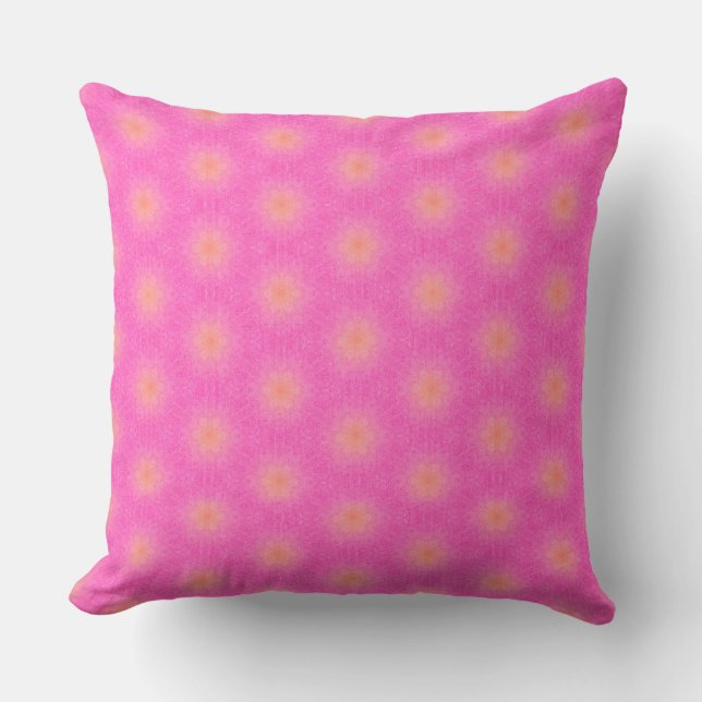 Rough Hot Pink with Orange Patches  Cushion (Front)