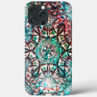 Rough kaleidoscope in burnt cyan by red strokes