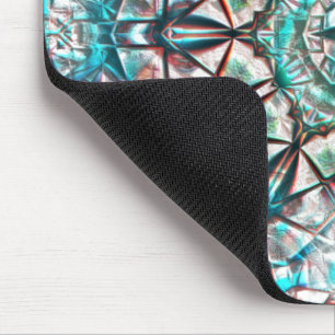 Rough kaleidoscope in burnt cyan by red strokes mouse pad