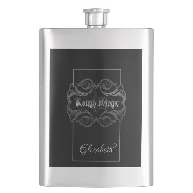 Rough Magic Personalised  Hip Flask (Front)