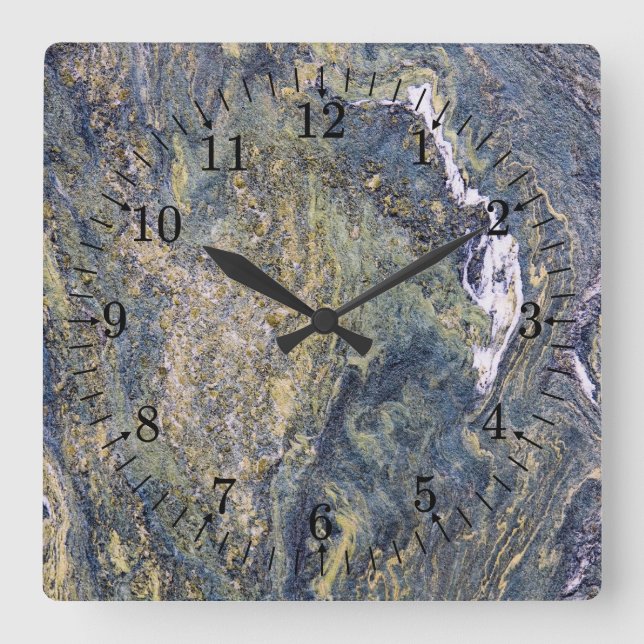 Rough Marble Wall Square Wall Clock (Front)