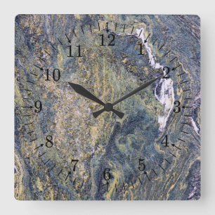 Rough Marble Wall Square Wall Clock