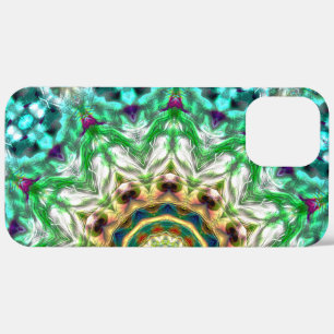 Rough metal aqua blue and green texture mandala iPhone 12 pro max case