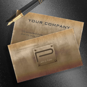 Rough Metal Plate Bronze ID327 Business Card