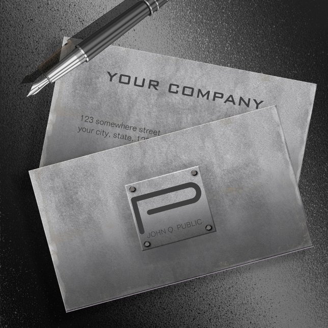 Rough Metal Plate Grey ID327 Business Card (Creator Uploaded)