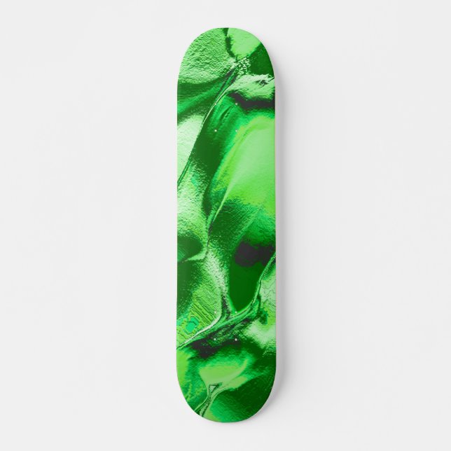Rough metallic green dunes drawing skateboard (Front)