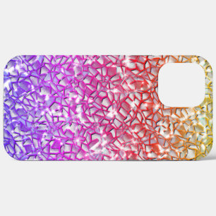 Rough mosaic orange to red and lilac, and sparkle iPhone 12 pro max case