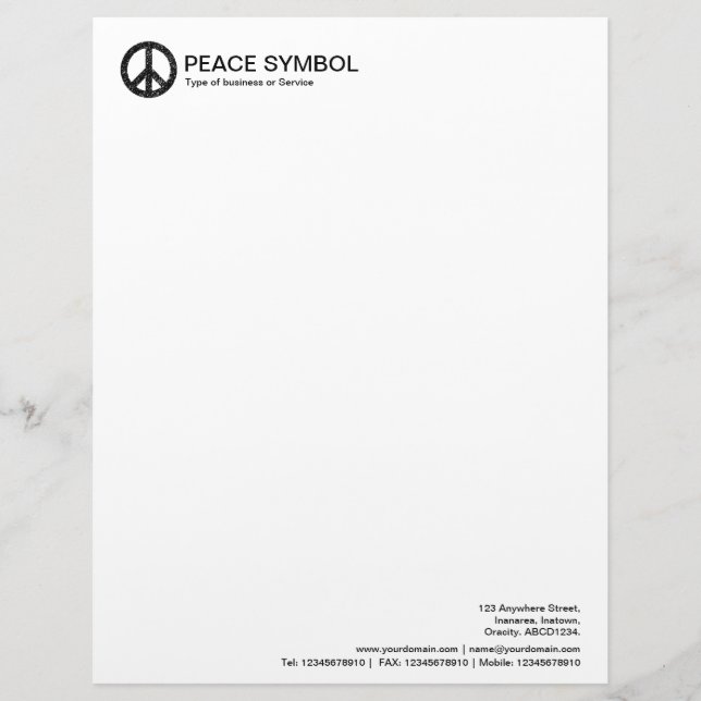 Rough Peace - Black Custom Letterhead (Front)