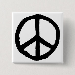 Rough Peace Symbol 15 Cm Square Badge