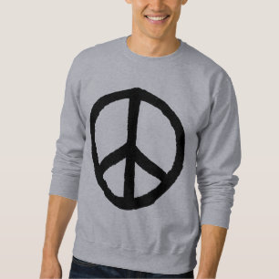 Rough Peace Symbol - Black Sweatshirt