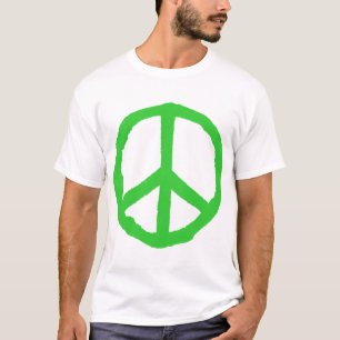 Rough Peace Symbol - Green T-Shirt