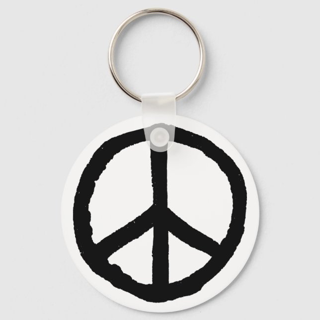 Rough Peace Symbol Key Ring (Front)