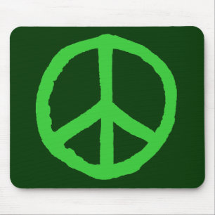 Rough Peace Symbol - Shades of Green Mouse Pad
