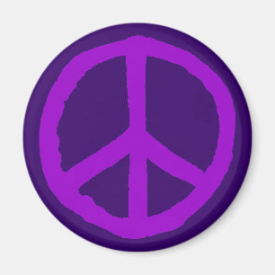 Rough Peace Symbol - Shades of Purple Magnet