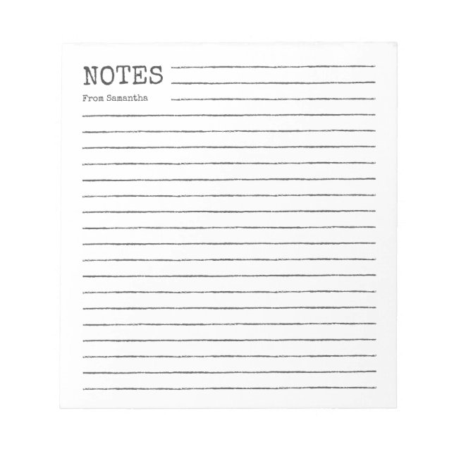 Rough Pencil Lined Notepad (Front)