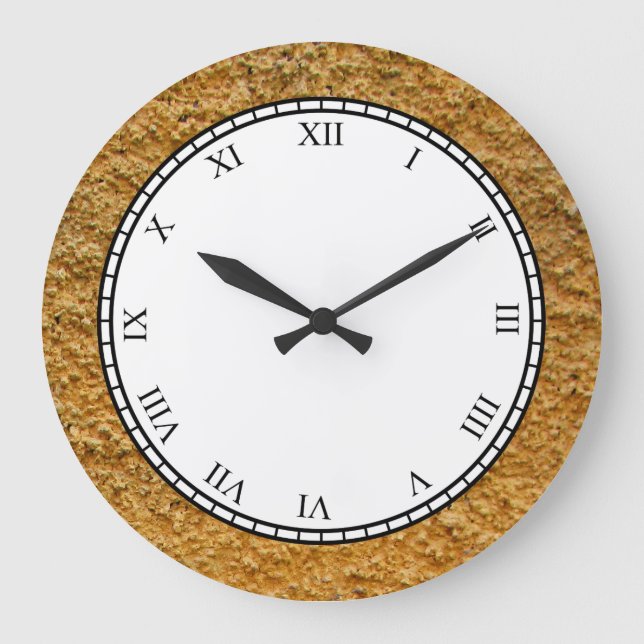Rough Raw Beton Yellow Construction Wall Large Clock (Front)
