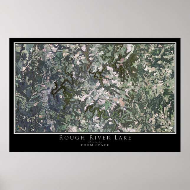 Rough River Lake Kentucky Satellite Poster Map (Front)