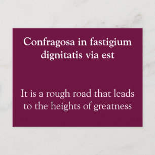 Rough road leads to greatness - Seneca quote Postcard