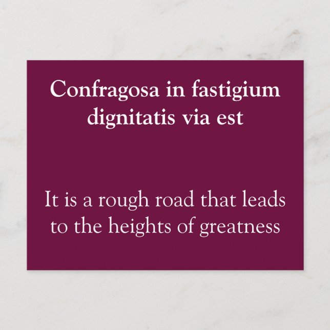 Rough road leads to greatness - Seneca quote Postcard (Front)