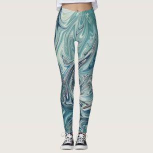 Rough sea Best sea abstract painting Leggings
