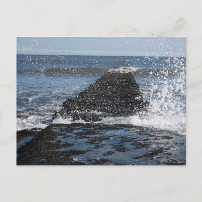 Rough Sea Photograph Postcard (Front)