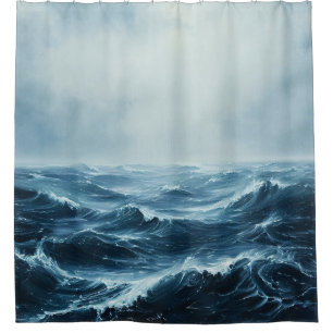 Rough Seas Ocean Waves Shower Curtain