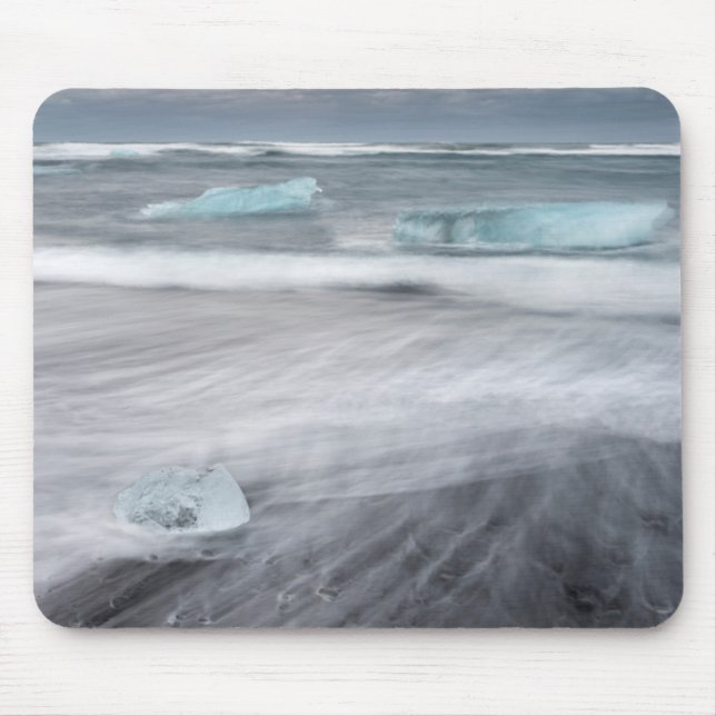 Rough Seascape with ice, iceland Mouse Pad (Front)