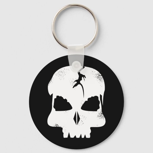 Rough Skull Captain Jacks Keychain (Front)