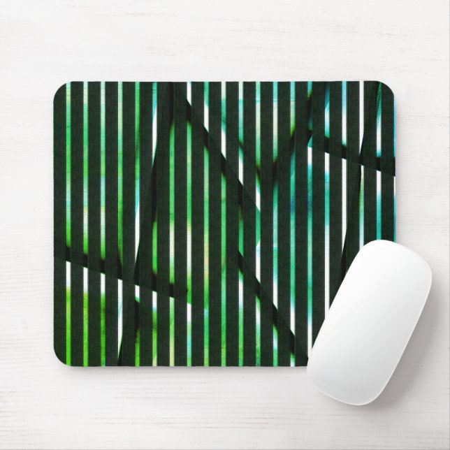 Rough stripes over green stained  abstract design  mouse pad (With Mouse)