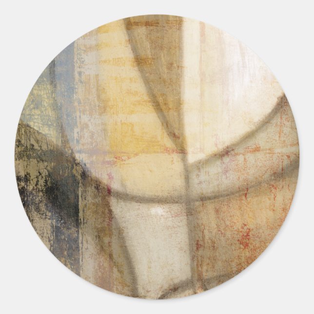 Rough Textured Earth Tone Painting Classic Round Sticker (Front)