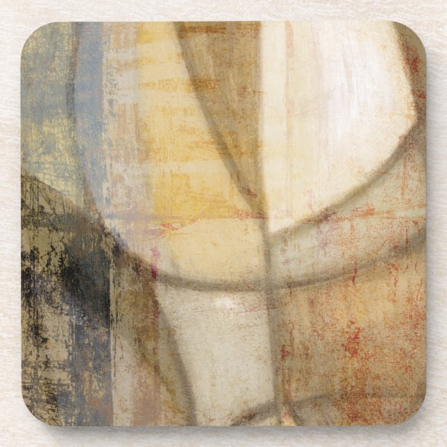Rough Textured Earth Tone Painting Coaster (Front)