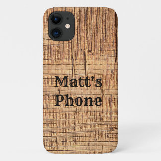 Rough Wood Grain Custom Text Phone Case